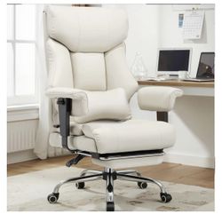 COMHOMA Big and Tall Office Chair 400lbs High Back Leather Executive Chair with Ergonomic Lumbar Support & Pocket Spring Cushion for Lower Back Pain R