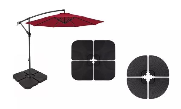 4-Piece Cantilever Offset Patio Umbrella Base Stand