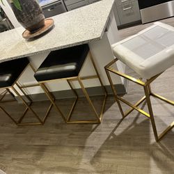 Gold Frame Bet Stools 30” High 