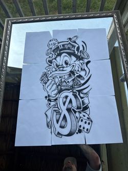 Hand Etched mirror