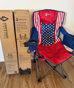2 Camp chairs arrowhead outdoor flag