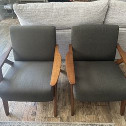 2x Modern Mid-Century Chairs $100 For Both