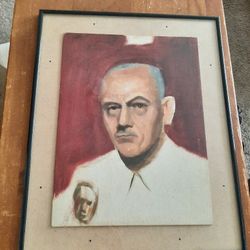 Vintage Oil Painting Early Unusual Face In Corner Not Signed 