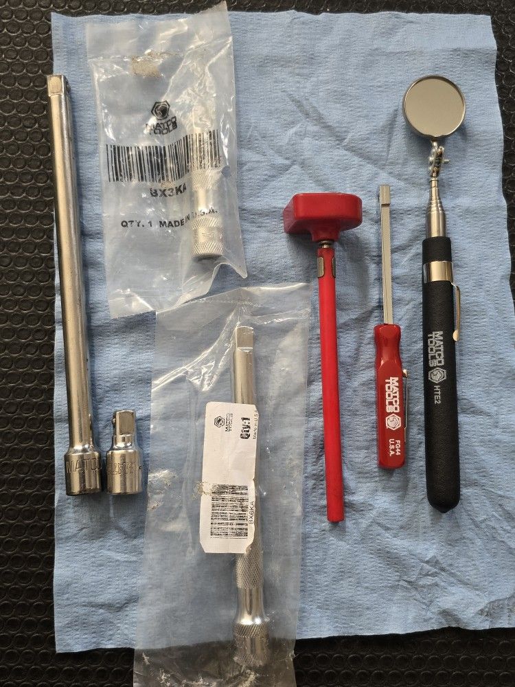 Matco 3/8 socket extensions, Telescoping Inspection Mirror, and Mac thermometer - Read description