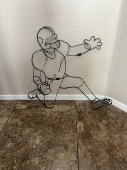 Metal Football Player Wall Art