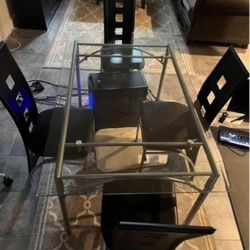 glass Dining Table 4 Chairs
