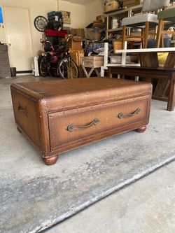 Boho/Safari Woven Rattan Trunk Coffee Table Furniture