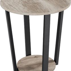 Yaheetech Farmhouse Round End Table