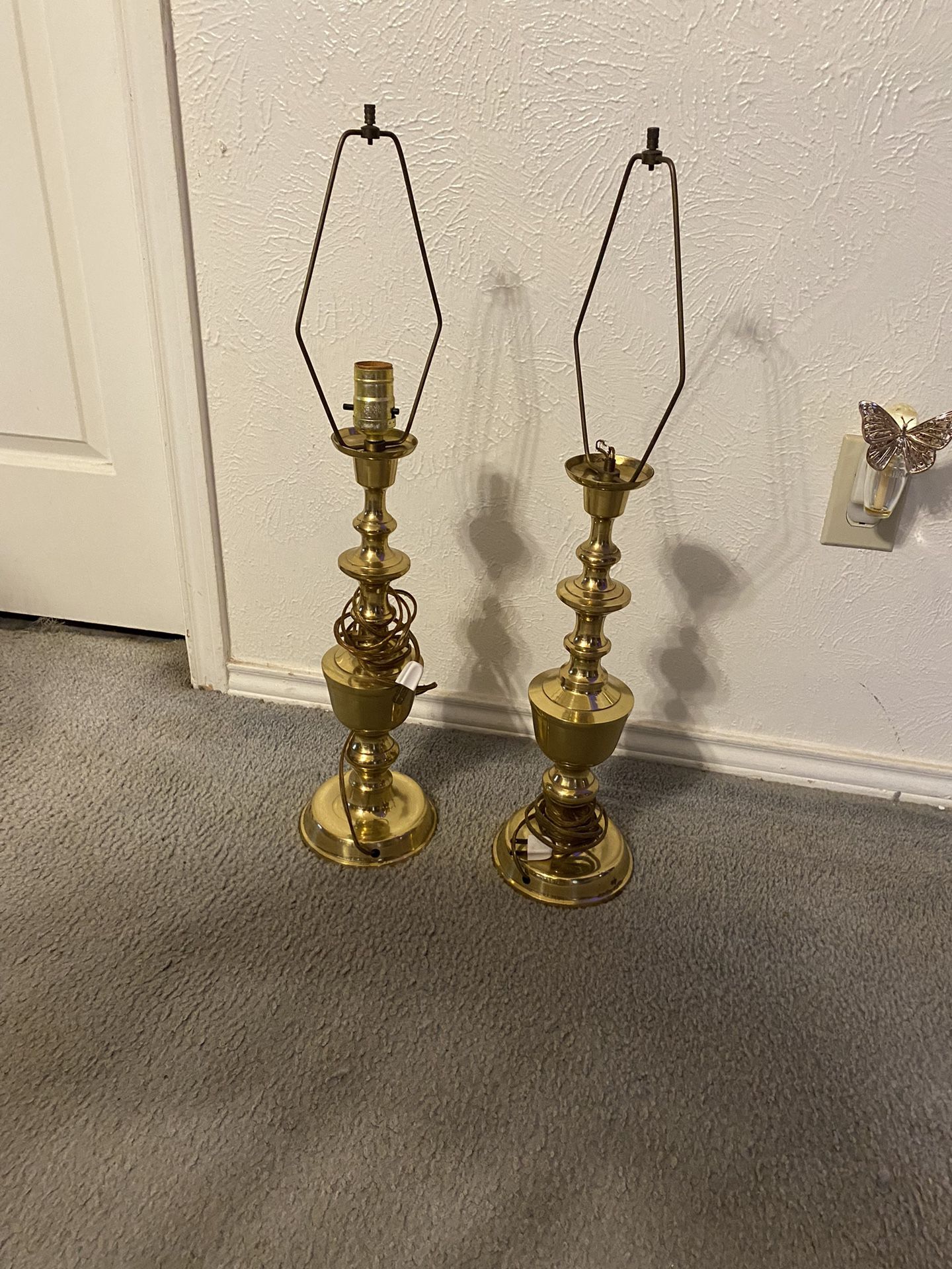 Vintage Urn Style Brass Table Lamps - Pair - REDUCED 