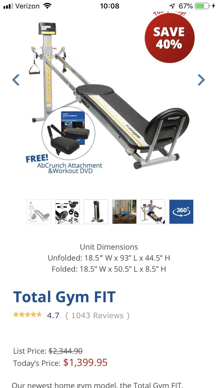 Total gym outlet models list