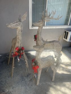 3 Piece Large Christmas Deer Family Set Decorations
