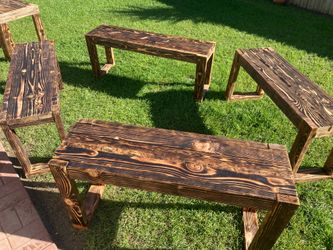 Smoked wood benches 3ft