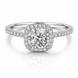 Cushion cut moissanite ring