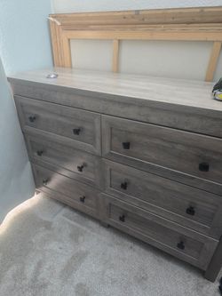 Like New 6-Drawer Gray Dresser – Assembled Only
