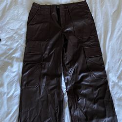Zara Brown Cargo Leather Pants for Sale in Redmond, WA - OfferUp