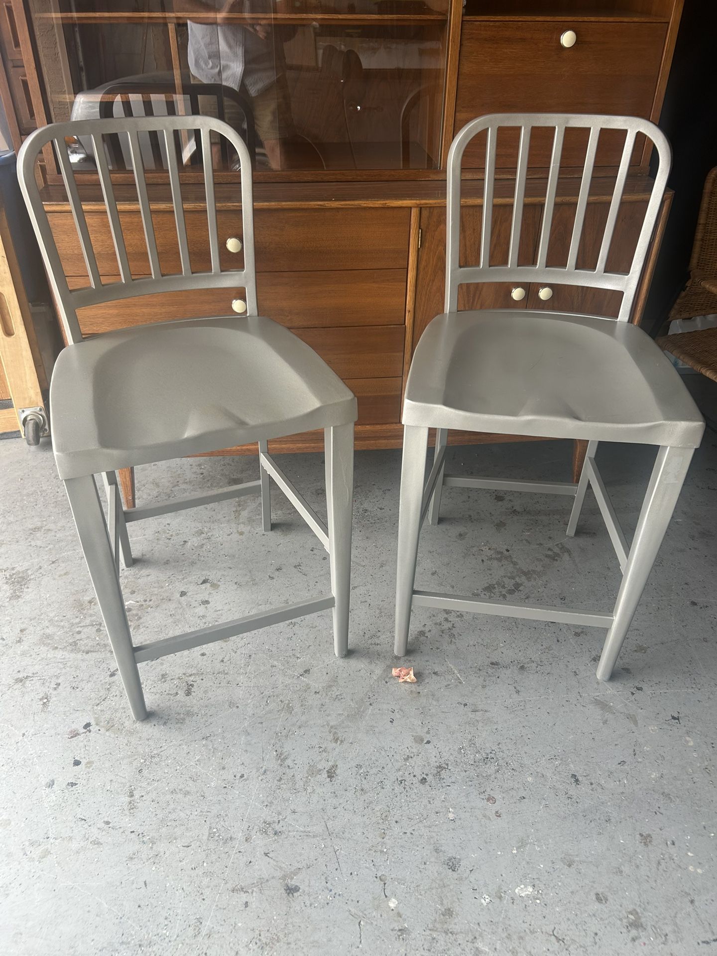 Mid Century Emeco Style Bar Stools