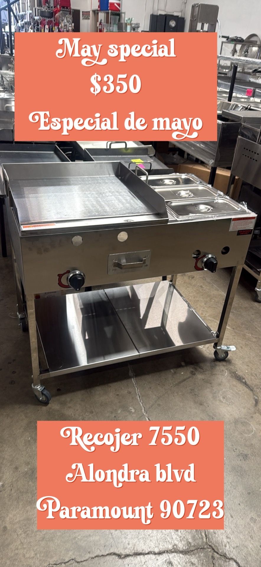 Especial de plancha/ new specials/ grills/ griddles/ taco carts