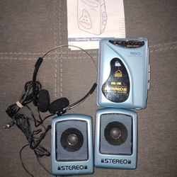 Am/Fm Stereo Cassette Player  With Stereo Speakers And Headphones 