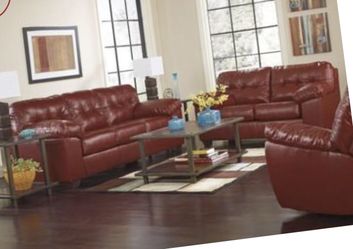 Ultra red couch and love seat set