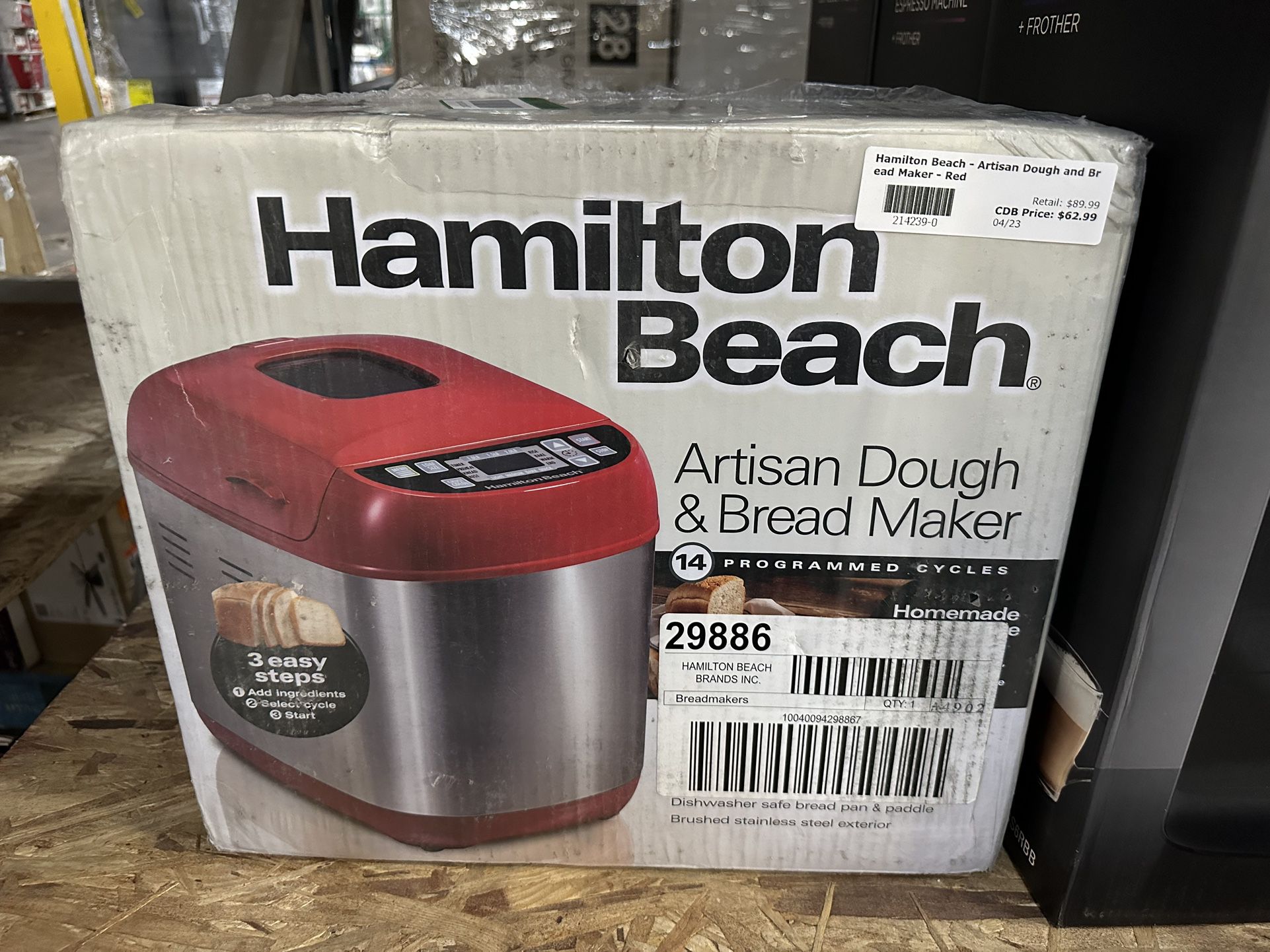 Hamilton Beach Artisan Bread & Dough Maker Red
