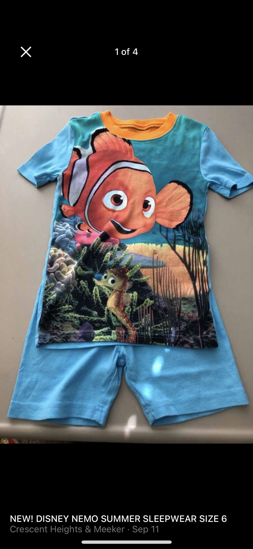 NEW! Disney Nemo Summer PJ’s Size 6/New ! Finding Nemo Toothbrush Unopened 