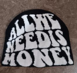 Men & Women's Y2K "All we need is Money" knitted graphic beanie