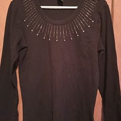 Reference Points Black Long Sleeve Top Sz Med $5 MPU SERIOUS INQUIRIES ONLY