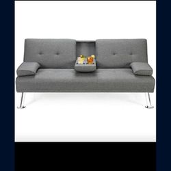 Dark Gray Futon Brand New Sleeper Sofa Daybed  Futon  🆕