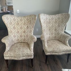 Two Antique Wing Chairs