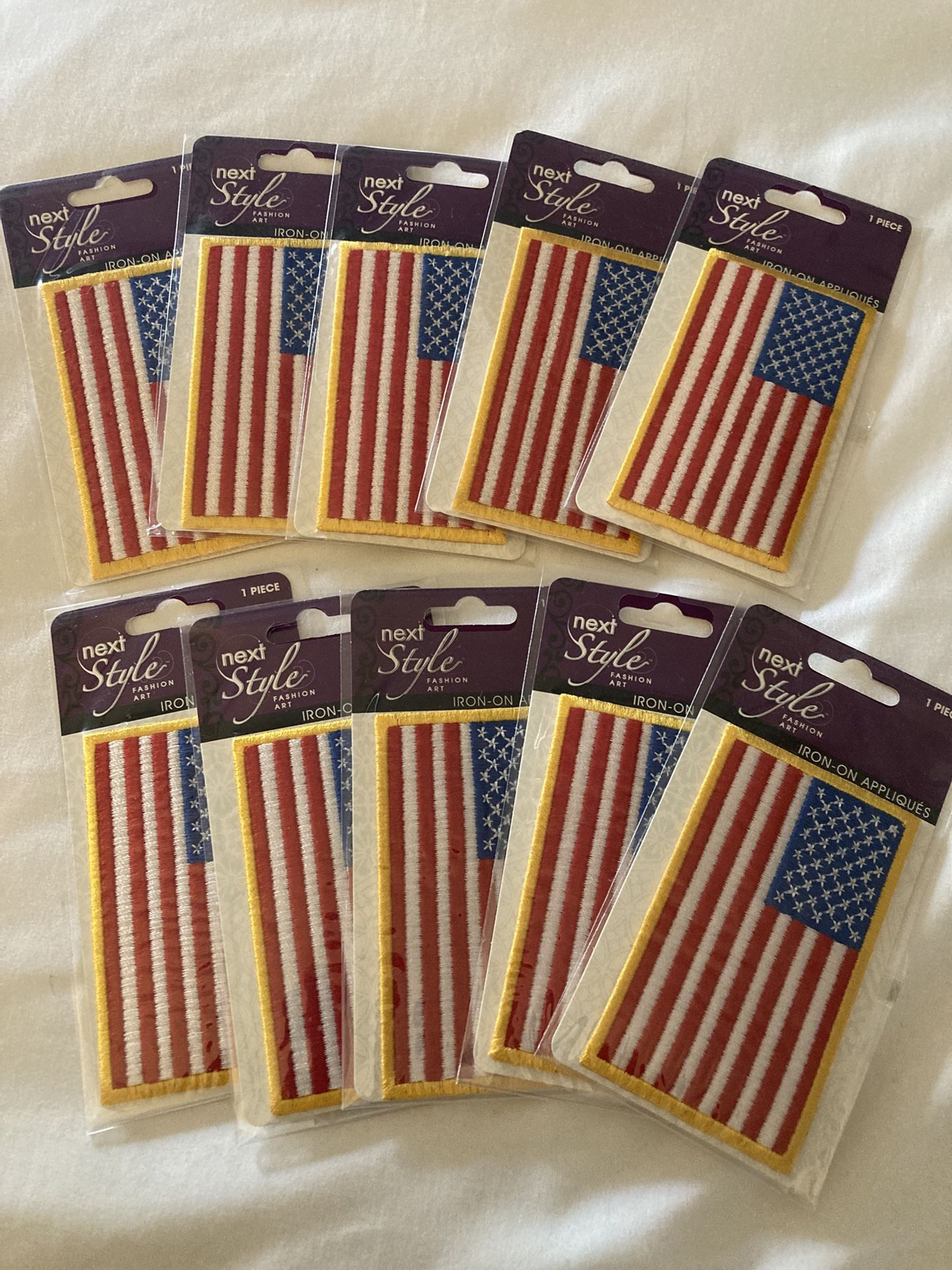 10- American Flag Patches In Package 