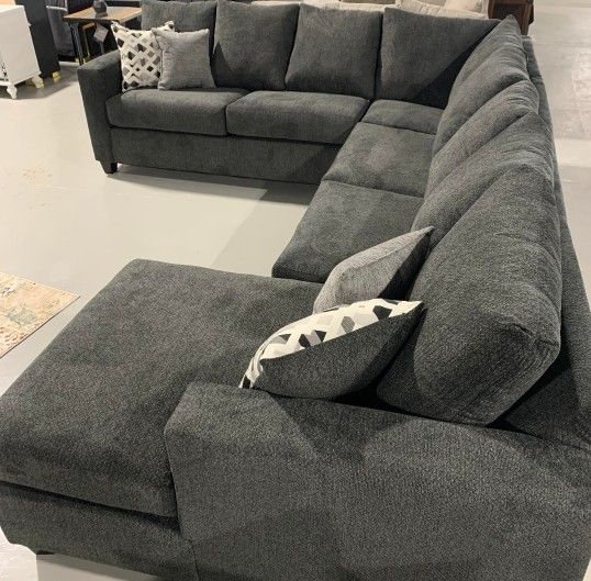 Pitt 4pc Dark Gray Sectional,  Couch Livingroom Sofa Holiday Furniture 