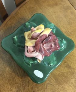 1950’s ceramic storage box with lid