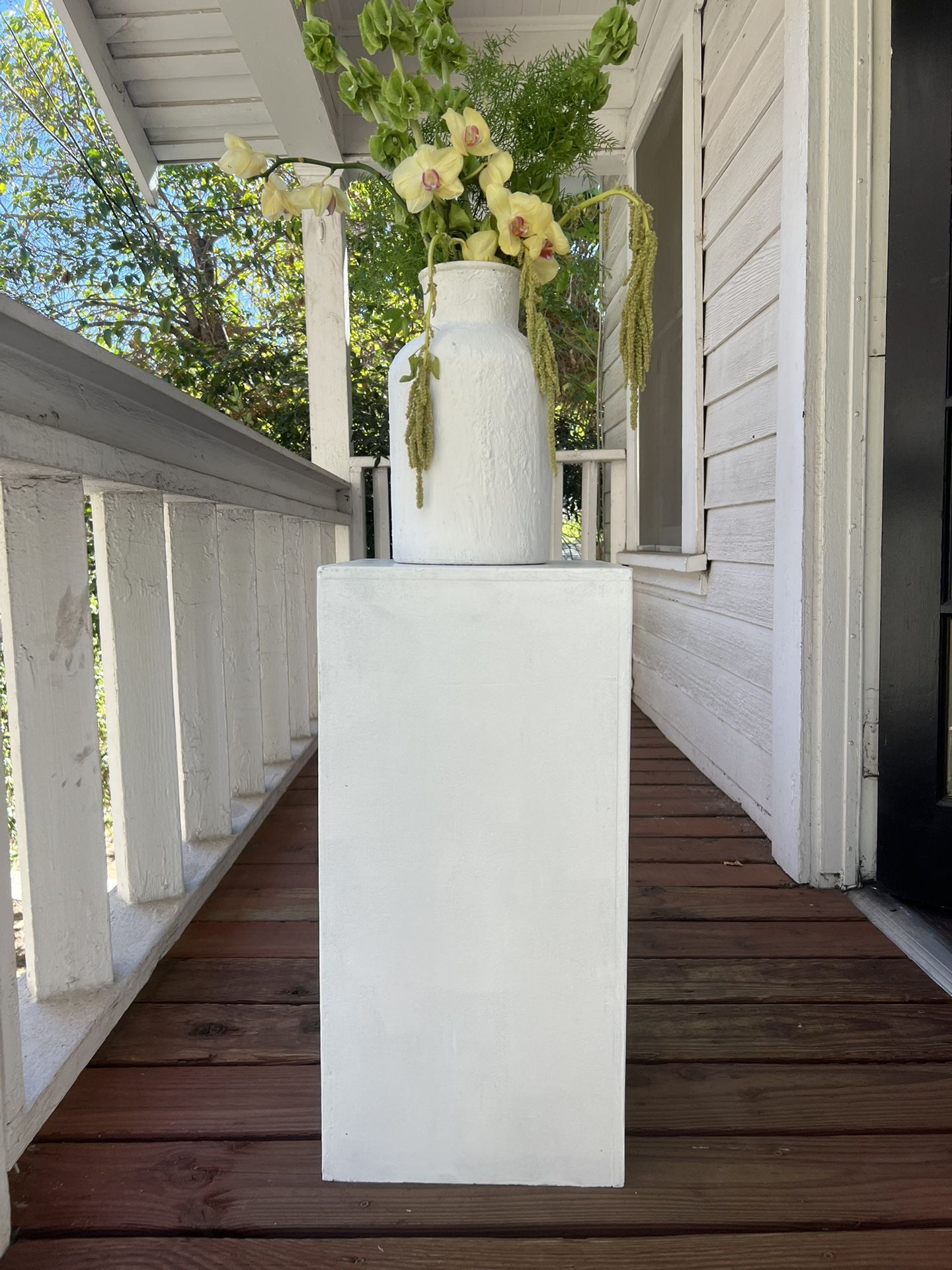 White Wood Pedestal- Plinth - Flower Stand 