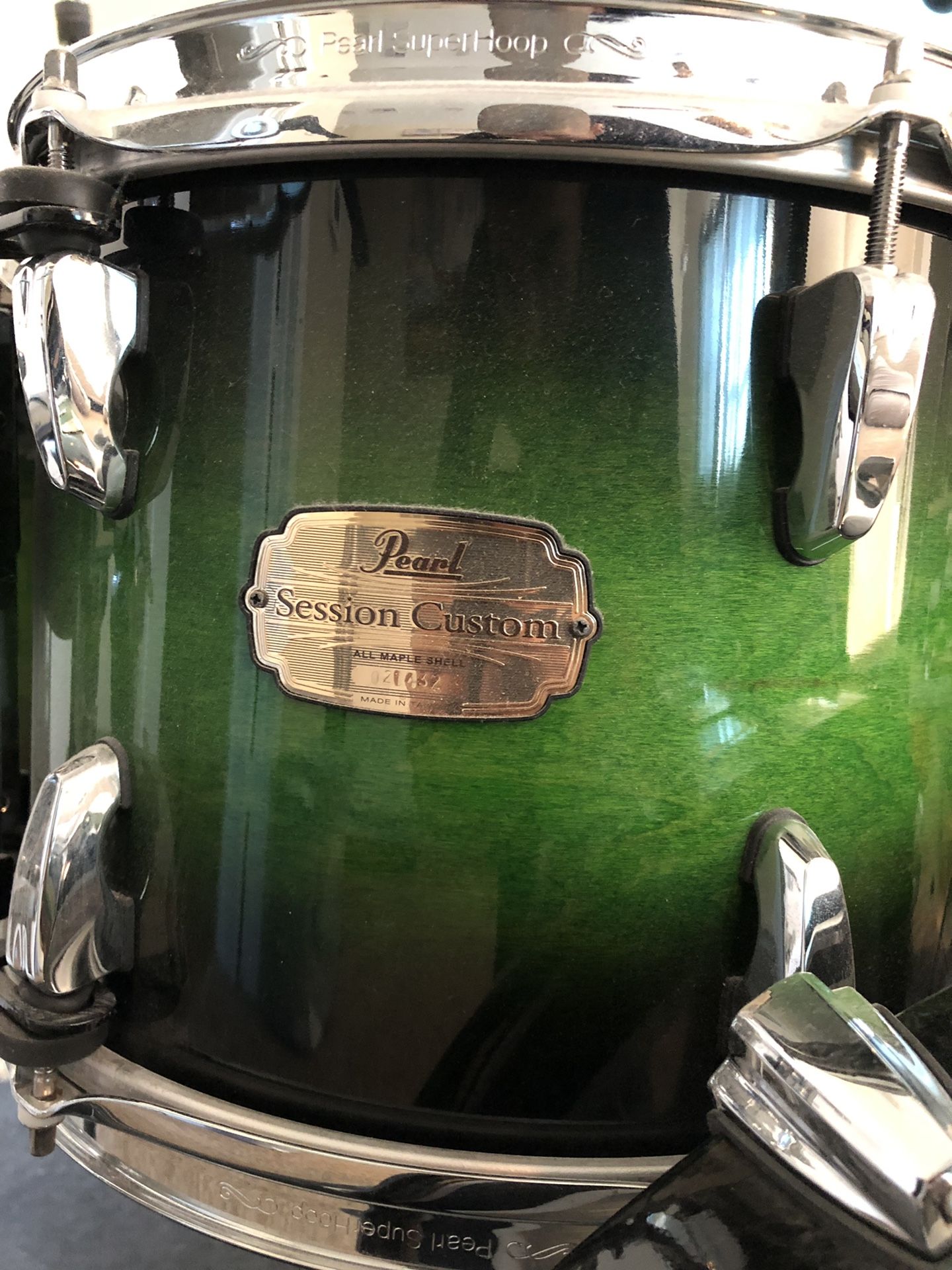 Pearl Session Custom SMX in Green Burst Drum Set for Sale in