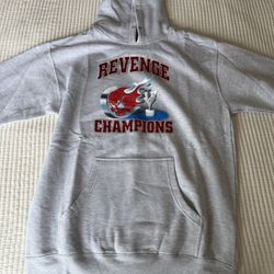 Revenge Champions Trophy Grey Hoodie Men's Sweatshirt Size Large