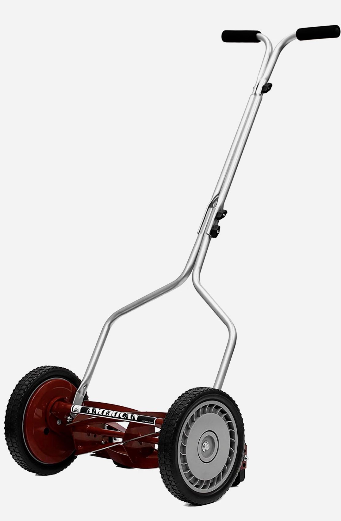 Manual Lawn Mower 14-Inch 5-Blade Push Reel Lawn Mower, Red