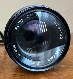 Tomioka Auto Chinon 1:2.8/100 Prime Metal Telephoto SLR Camera Lens w/ M42 Screw