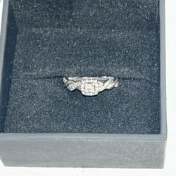 Diamond engagement ring size 5.5 silver from Kay jewelry 