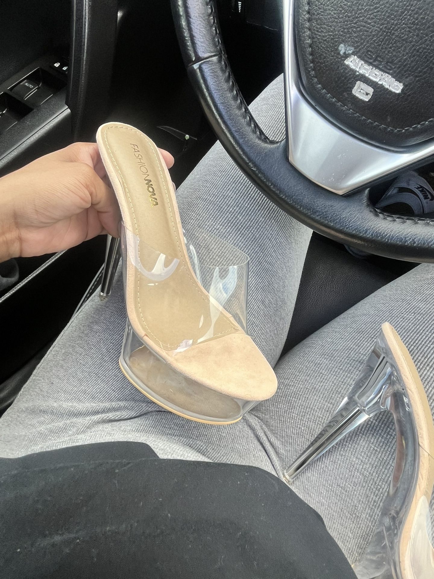 Fashion nova clear heels