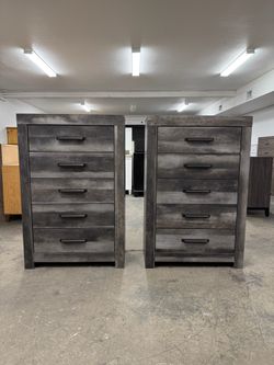 $165 Each - Tall Gray Ashley Furniture 5 Drawer Dresser Chest