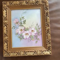 Beautiful Original Hand Painted Fine Porcelain China in Beautiful Frame