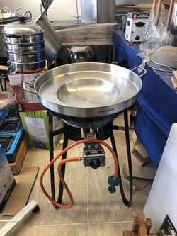 Comal y base y quemador para freír pollo y pescado y camarones