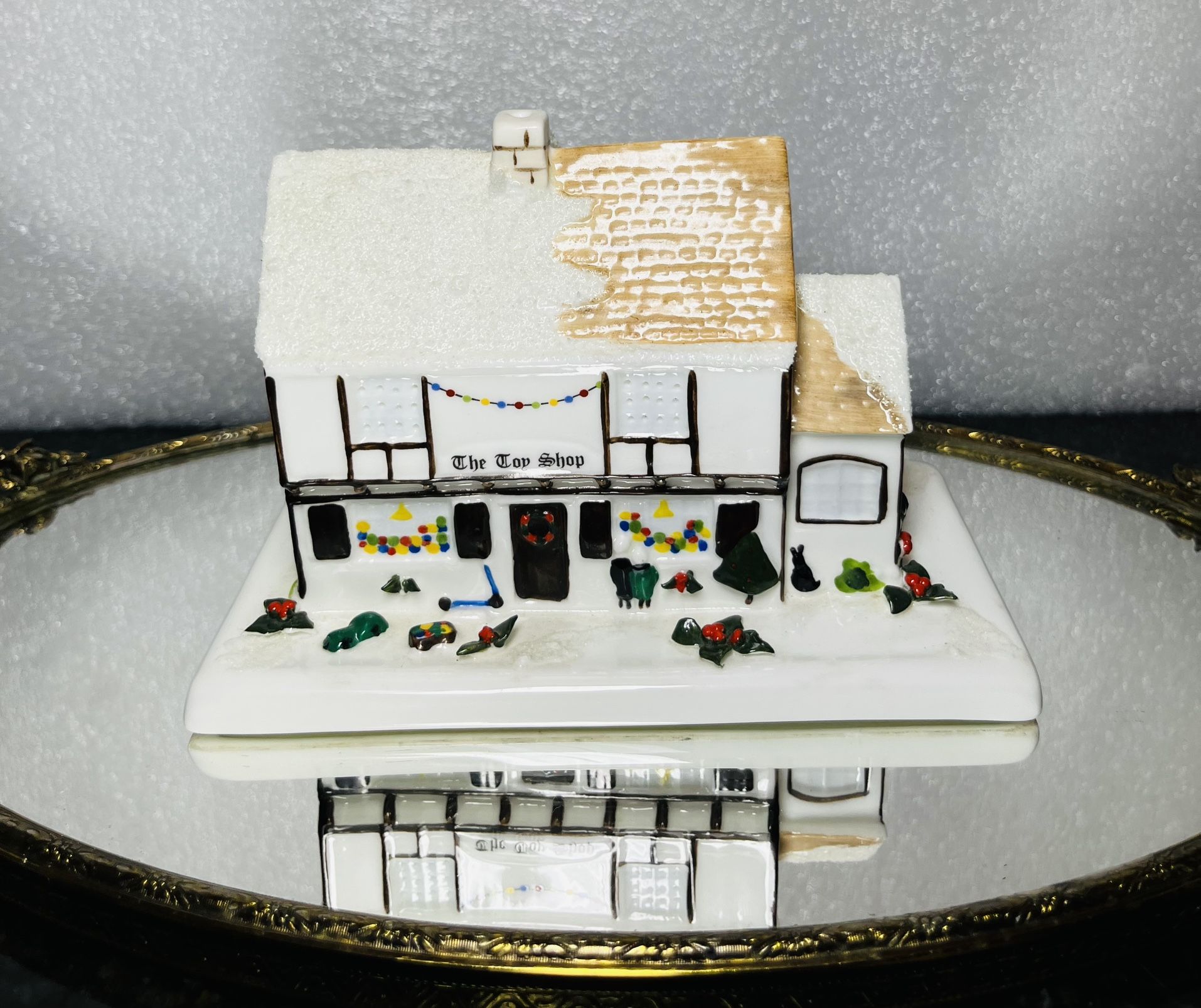 Vintage Coalport figurine, The Toy Shop figurine, Fine Bone China House Figurine