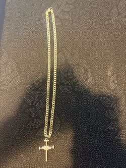 14 karat gold plated chain with charm