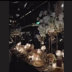Set of 3 | Clear Long Stem Globe Glass Vase Tabletop Candle Holders Wedding Party Centerpiece Decoration