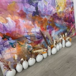 Bud Vases With Pampas/dried Flowers (12 Pieces)