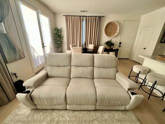 CREAM DUAL REVLINING SOFA