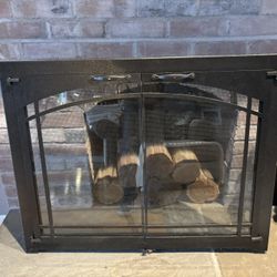 Fireplace Glass Front And Screen - Black