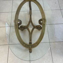 coffee And two end tables having brass 