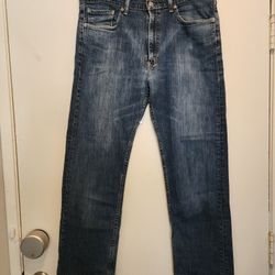 Levi’s 505 Women’s Size 36/30 Straight Leg Mid-Rise Blue Denim Jeans Zip Fly